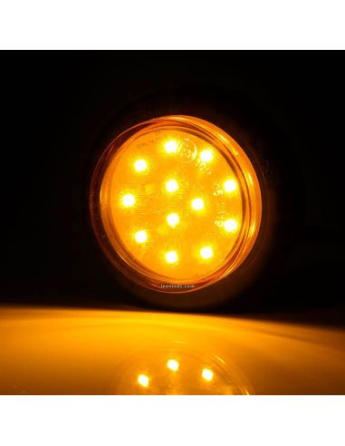 Luz LED intermitente redonda e aprovada 12V 24V 2A Suporte traseiro 1533 2A Was | leonleds