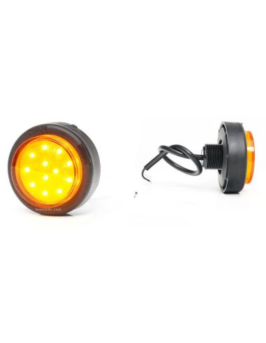 Piloto LED intermitente redondo y homologado 12V 24V 2A Soporte trasero 1533 2A Was | LeonLeds