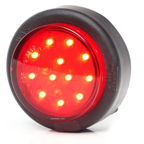 Piloto LED redondo de posición y freno R S1 12V 24V 1533 R S1 | LeonLeds