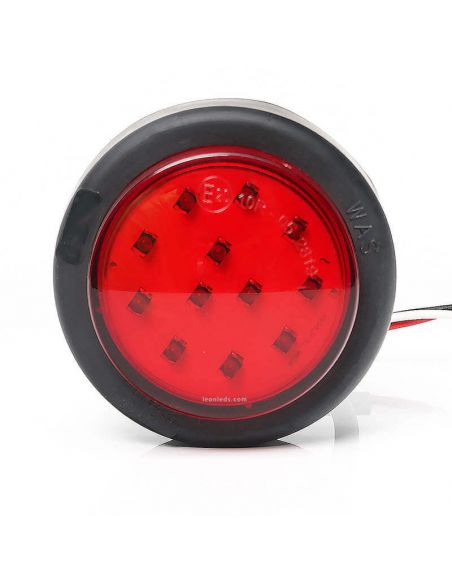 Luz LED redonda de posição e freio R S1 12V 24V 1533 R S1 | LeonLeds