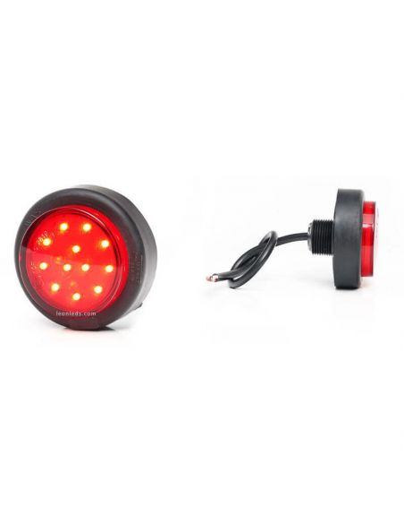 Piloto LED redondo de posición y freno R S1 12V 24V 1531 R S1 | LeonLeds