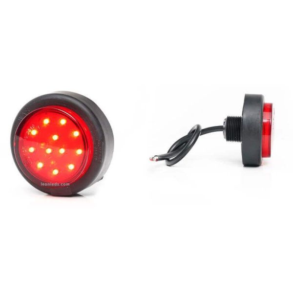 Piloto LED redondo de posición y freno R S1 12V 24V 1531 R S1 | LeonLeds
