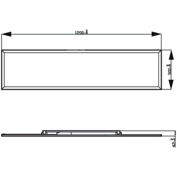 Dimensões Plafon de LED branco retangular 36W Toque de teto CL560 120x30Cm Interruptor de cena Philips | leonleds