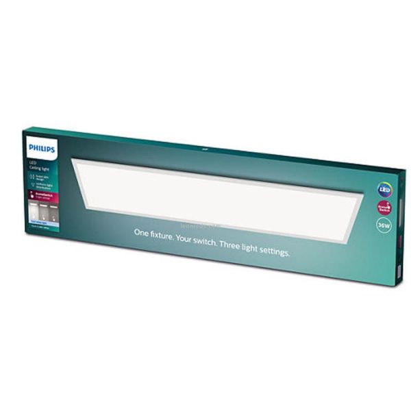 Plafón LED Rectangular Blanco 36W Touch Ceiling CL560 120x30Cm Scene Switch Philips | LeonLeds
