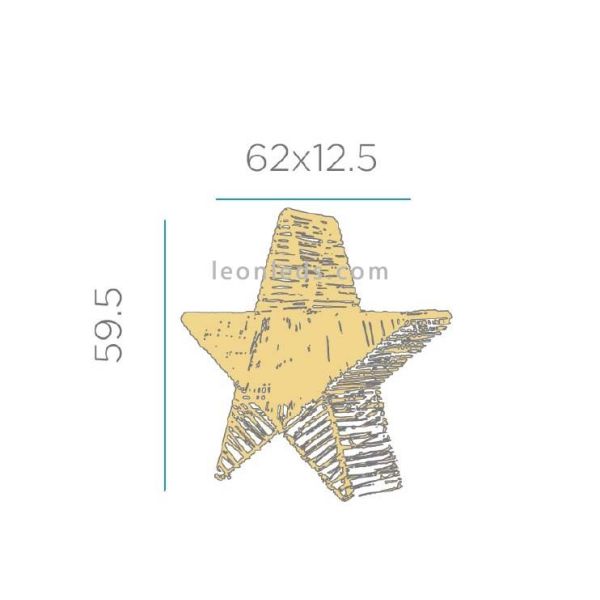 Grande étoile décorative Sisine Star 60 aux dimensions du bouton