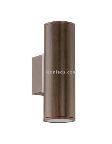 Aplique de pared exterior Riga GU10 marrón antiguo Eglo Iluminación | LeónLeds Iluminación
