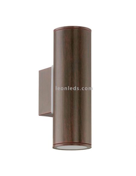 Aplique de pared exterior Riga GU10 marrón antiguo Eglo Iluminación | LeónLeds Iluminación