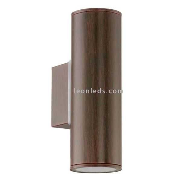 Aplique de pared exterior Riga GU10 marrón antiguo Eglo Iluminación | LeónLeds Iluminación