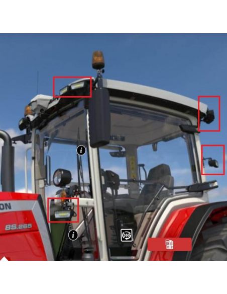 Lampe de travail LED rectangulaire Massey 0717 pour nouveau modèle Massey Ferguson | leonleds