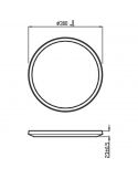 Dimensiones de Plafón LED ultra slim 18W con 3 Niveles de Potencia SuperSlim CL550 2700K Philips | LeonLeds