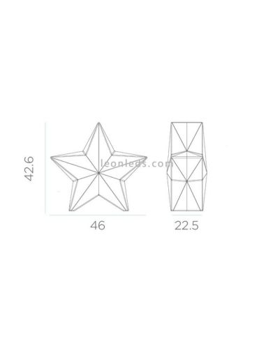 Estrella decorativa navideña Nova con cable 45 dimensiones