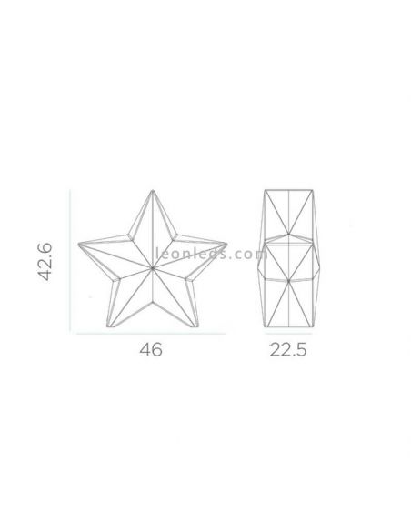 Estrella decorativa navideña Nova con cable 45 dimensiones