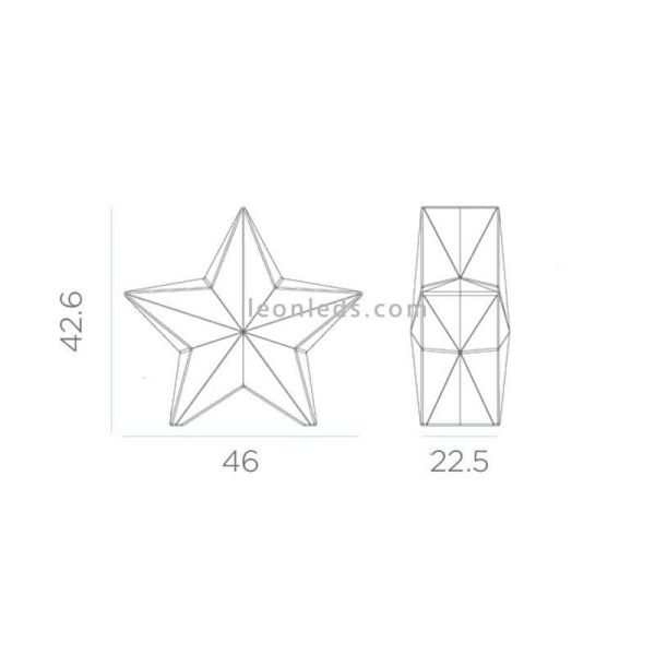 Estrella decorativa navideña Nova con cable 45 dimensiones