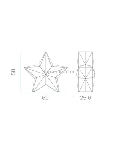 Estrella decorativa navideña Nova con cable 60 dimensiones