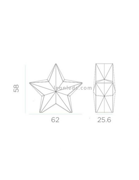 Estrella decorativa navideña Nova con cable 60 dimensiones