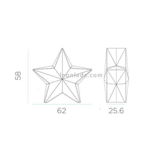 Estrela decorativa de Natal Nova com cabo 60 dimensões