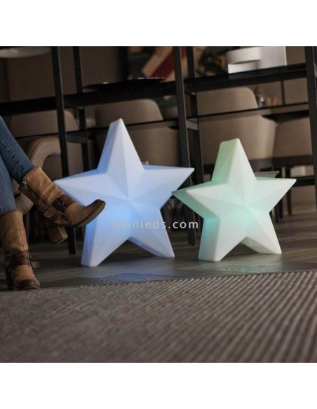 Estrela decorativa natalina Nova 45 ou 60 ambiente RGB solar e recarregável