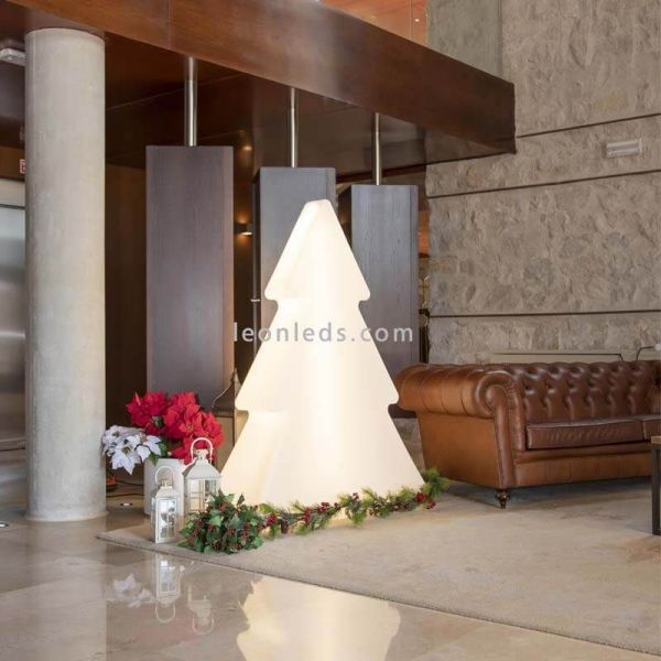 Grand sapin de Noël blanc Pinus 160 avec câble pour l'extérieur