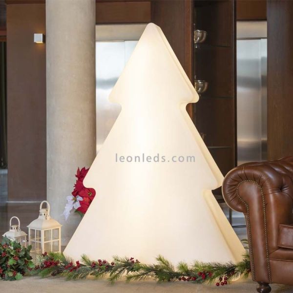 Grand sapin de Noël blanc Pinus 160 avec câble d'ambiance