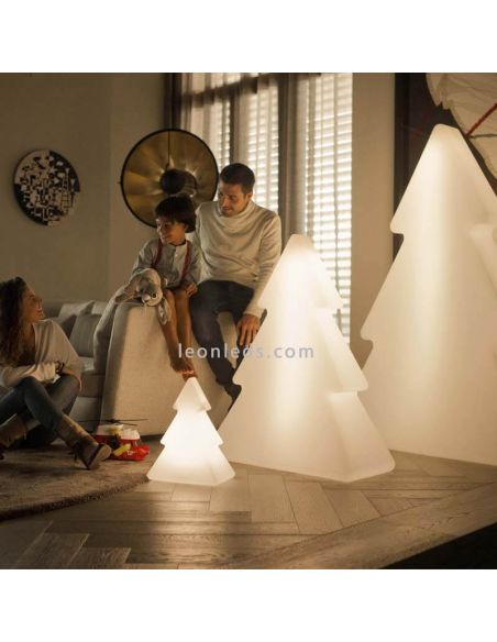 Árbol decorativo grande Pinus 160 blanco solar + recargable todos los tamaños