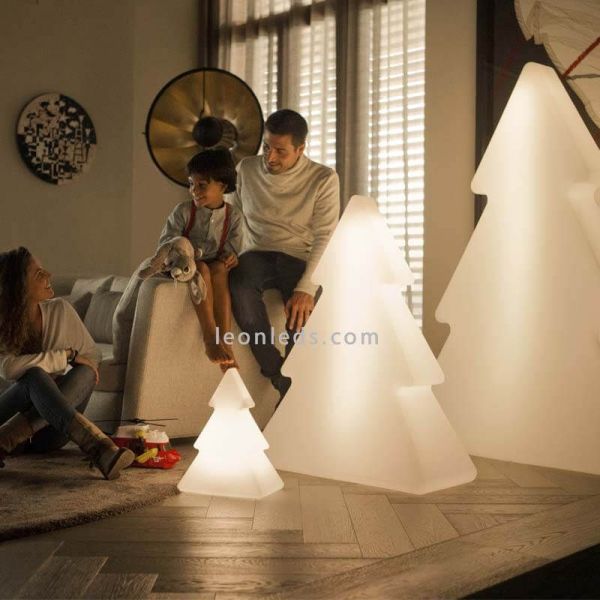 Grand sapin décoratif Pinus 160 blanc solaire + rechargeable toutes tailles