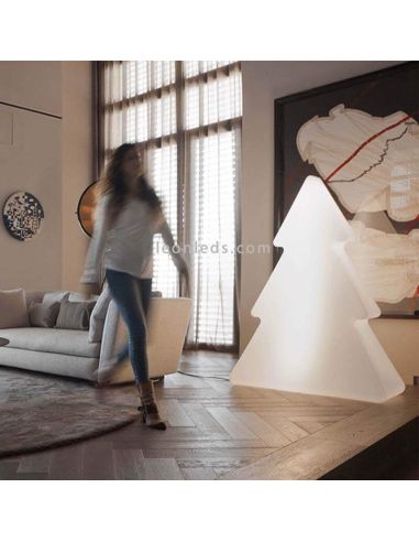 Árbol decorativo grande Pinus 160 blanco solar + recargable    New Garden