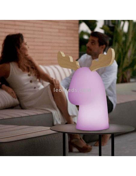 Renne déco Rudy 35 solaire + rechargeable Noël RVB