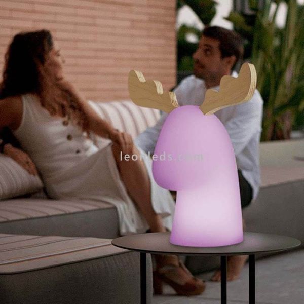 Renne déco Rudy 35 solaire + rechargeable Noël RVB