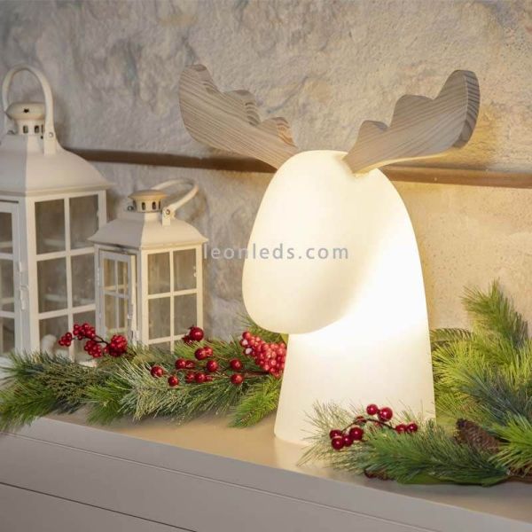 Reno decorativo Rudy 35 solar + recargable navidad