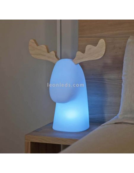 Reno decorativo Rudy 35 solar + recargable navidad RGB multicolor