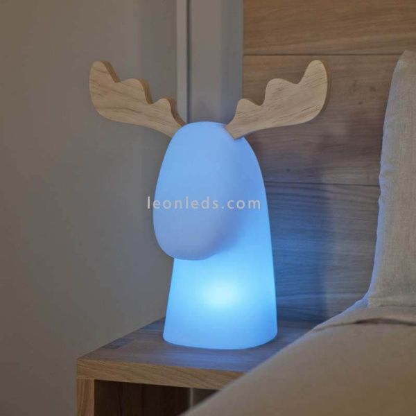 Reno decorativo Rudy 35 solar + recargable navidad RGB multicolor