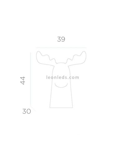 Dimensions Renne déco Rudy 35 solaire + rechargeable Noël RVB