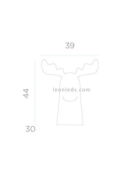 Renas decorativas Rudy 35 solares + dimensões RGB de Natal recarregáveis