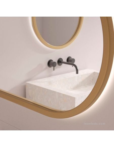 Détail Miroir avec cadre et lumière LED 20W avec différentes finitions 50X80Cm Corcega Eurobath | leonleds