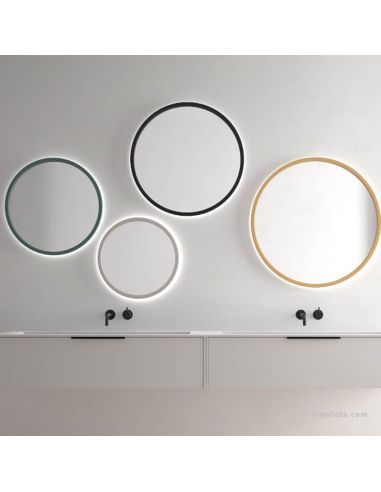 Espejo redondo LED 50Cm con marco 14W 1.810Lm para Baño IP44 Vanatau Eurobath | LeonLeds