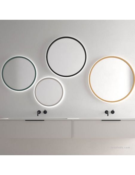 Espejo redondo LED 50Cm con marco 14W 1.810Lm para Baño IP44 Vanatau Eurobath | LeonLeds