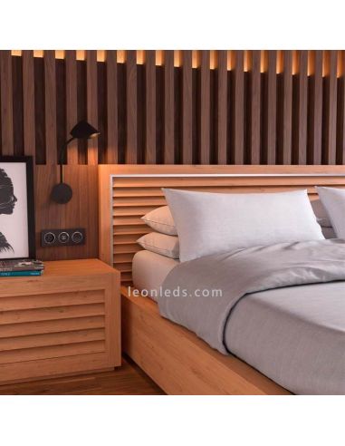 Applique murale LED noire moderne Goa ambiance orientable