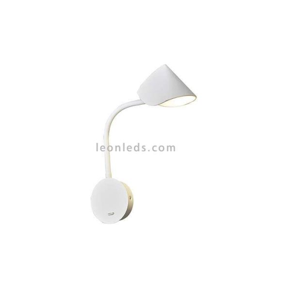 Aplique LED moderno blanco Goa con brazo lector