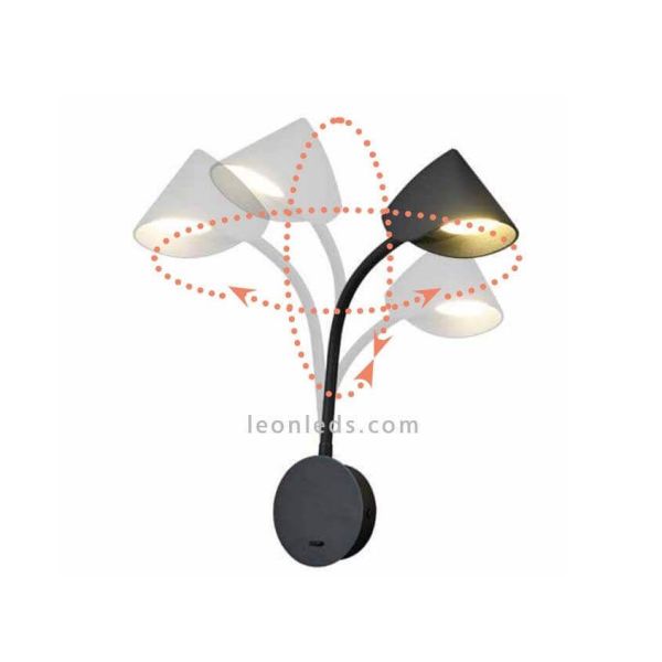 Aplique LED moderno blanco Goa con brazo lector ambiente orientable