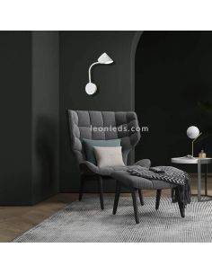 Candeeiro de parede LED Goa branco moderno com braço de leitura 2