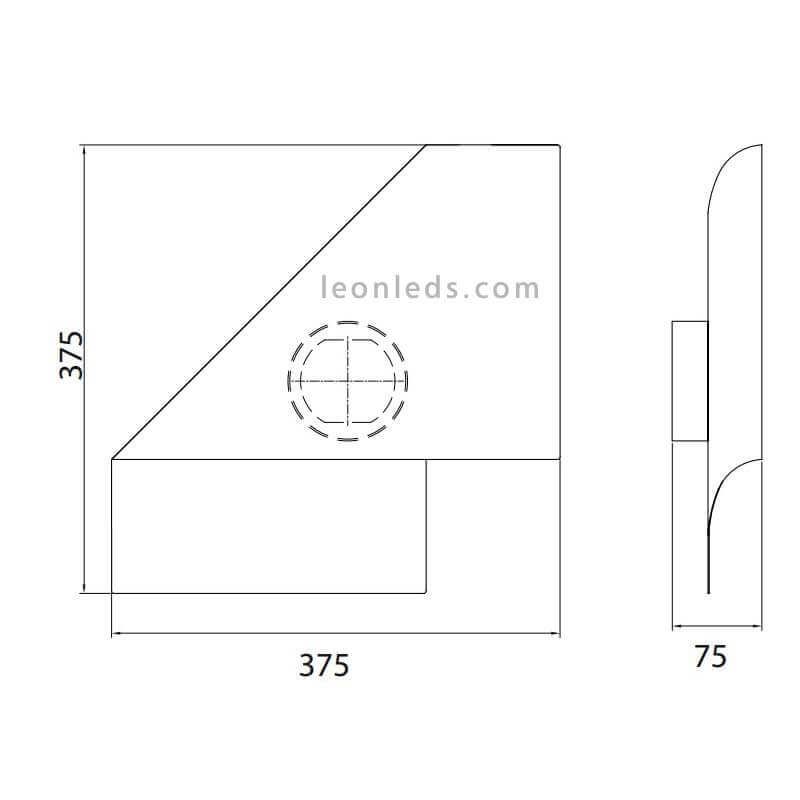 Aplique de pared negro y dorado Luppi de Mantra Iluminación
