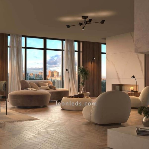 Aplique LED Capuccina 7W negro orientable ambiente