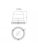 Dimensiones de Rotativo LED Azul Soporte Fijo FT-150 3S LED DF N Doble Flash | LeonLeds