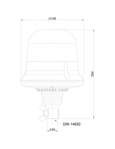 Rotativo LED Flexible Azul Doble Flash 12-55V Fristom | LeonLeds