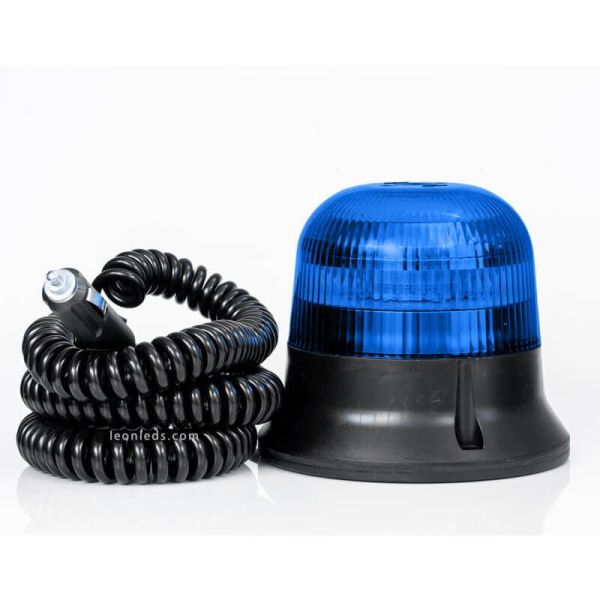 Rotativo LED Azul Imantado 7,8 metros de cable en espiral y conector de mechero FT-150 DF N LED MAG M78 | LeonLeds