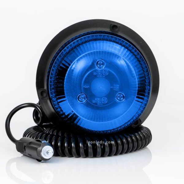 Gyrophare LED bleu aimanté 7,8 mètres de câble spiralé et connecteur allume-cigare FT-150 DF N LED MAG M78 | leonleds