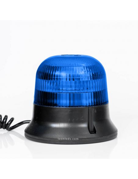 Rotativo LED Azul Imantado 7,8 metros de cable en espiral y conector de mechero FT-150 DF N LED MAG M78 | LeonLeds