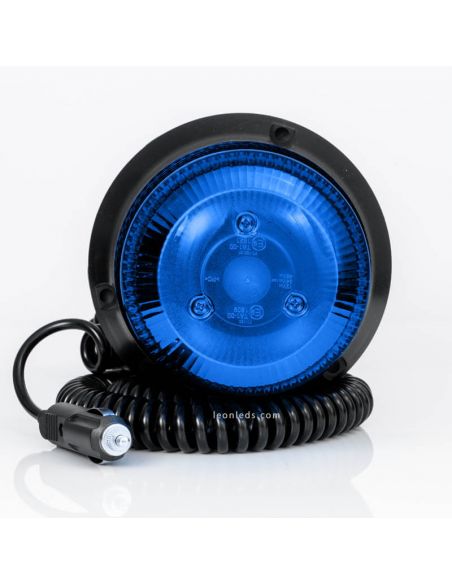 Rotativo LED Azul Imantado 3 metros de cable en espiral y conector de mechero FT-150 DF N LED MAG M30 | LeonLeds