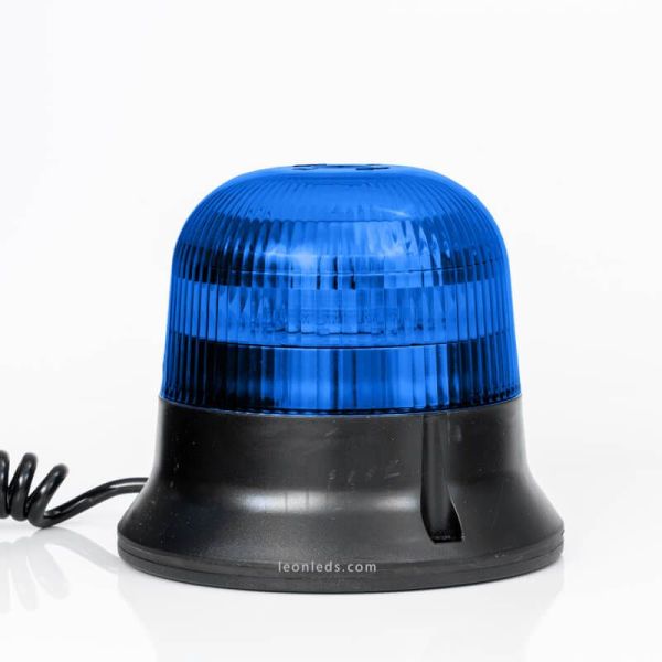 Gyrophare LED bleu aimanté 3 mètres de câble spiralé et connecteur allume-cigare FT-150 DF N LED MAG M30 | leonleds