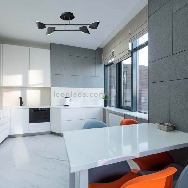 Plafón LED Capuccina negro pequeño ambiente